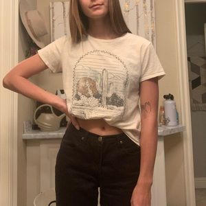 Dessert scene graphic T-shirt.